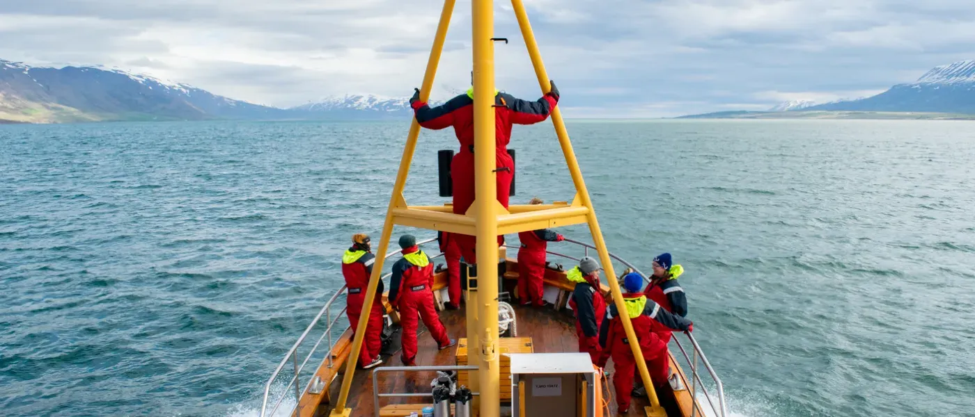 On a boat in Iceland Travel Course